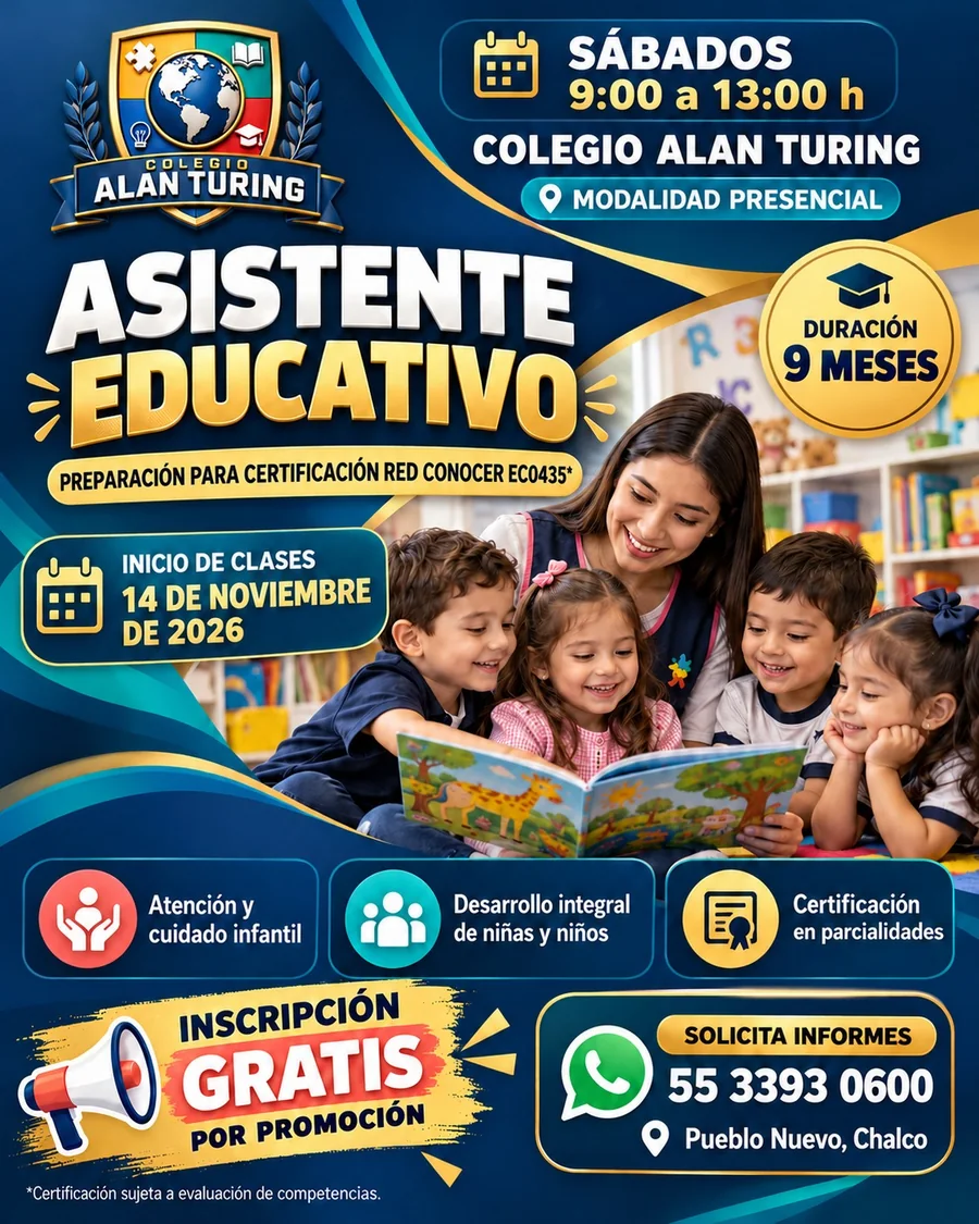 Convocatoria Asistente Educativo del Colegio Alan Turing