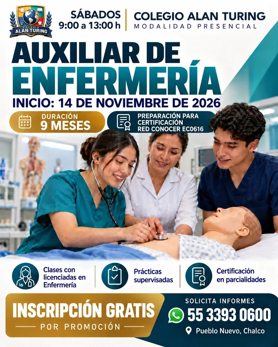 Convocatoria Auxiliar de Enfermería del Colegio Alan Turing